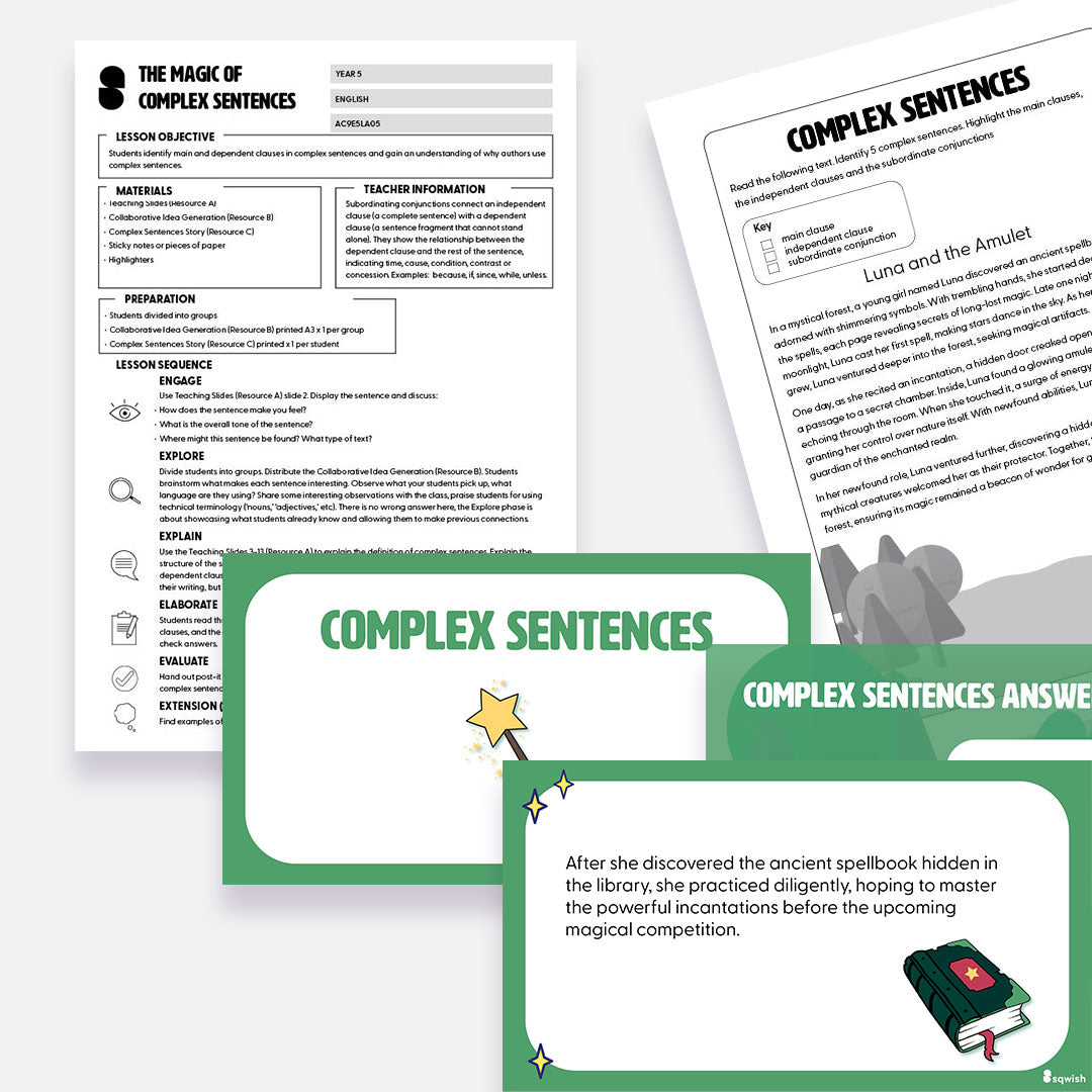 Year 5 - The Magic of Complex Sentences (Subordinate Clauses)