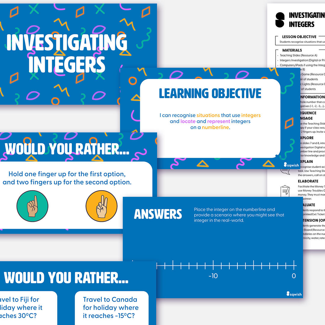 Year 6 - Investigating Integers